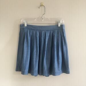 American Eagle Blue Denim Chambray Schoolgirl Uniform Mini Skirt Size Medium